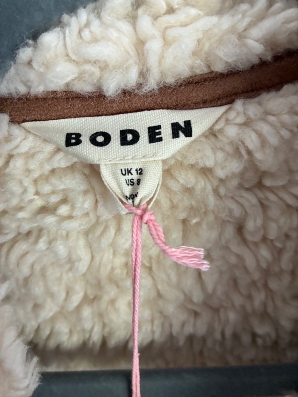 NWT Boden Borg Duffel Winter Coat in Sherpa Fleece 8 M - Picture 5 of 11